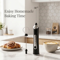 Batidora de Huevos Eléctrica de Mano, Herramienta de Cocina para Hacer Espuma de Leche Fría y Caliente, Espumador de Leche Profesional, Espumador de Leche Eléctrico 4 en 1