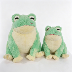 Sac à dos en peluche grenouille verte personnalisé, design assis, rembourrage en coton PP, taille 51cm-99cm - Product Image 1