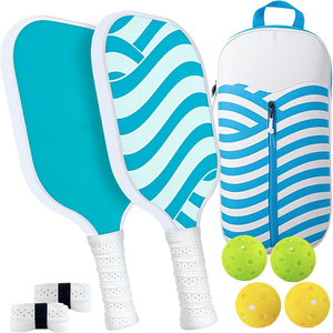 Ensemble de raquettes de pickleball avec <span class=keywords><strong>face</strong></span> en fibre, noyau en nid d'abeille polymère, incluant balles intérieures/extérieures, bandes de grip et <span class=keywords><strong>sac</strong></span> à <span class=keywords><strong>dos</strong></span> - Product Image 1
