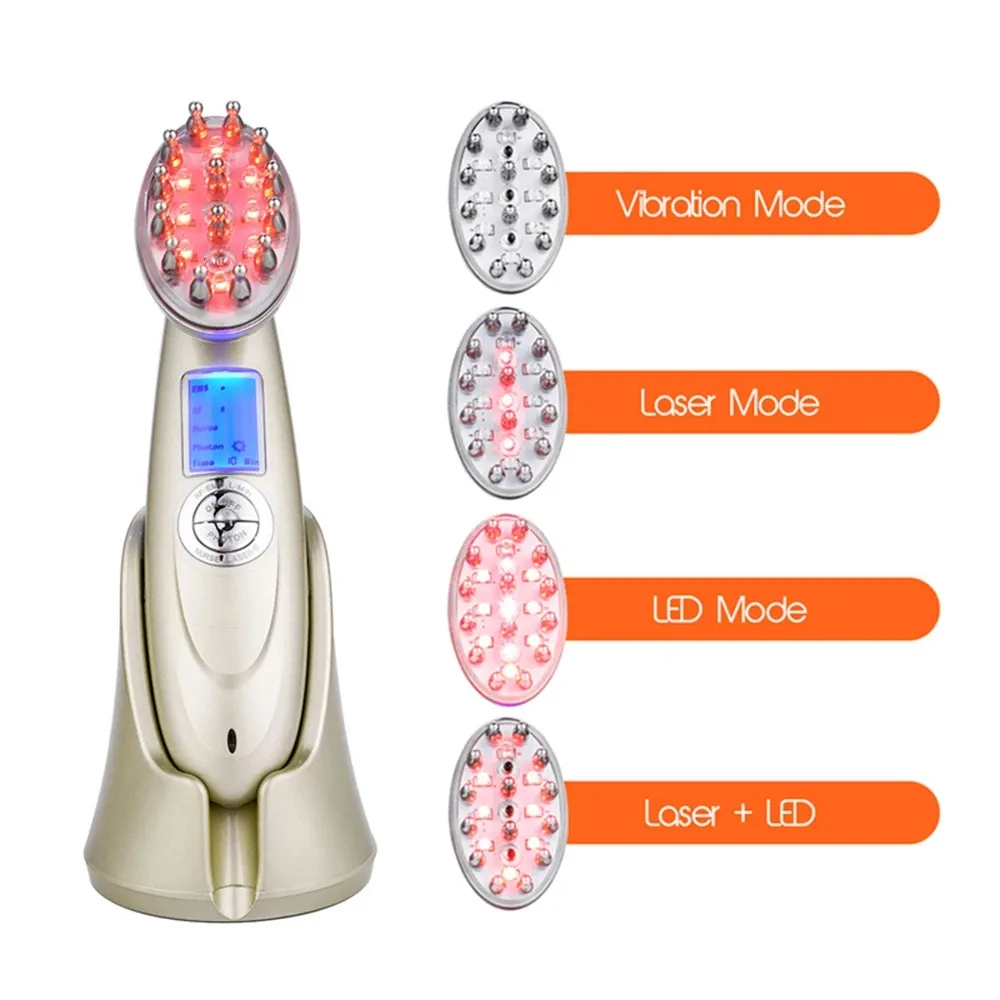 2020 Red Light RF EMS Scalp Massager Regrowth Anti Hair Loss Treatments Max Laser Hair Comb For Hair Growth