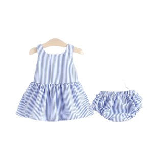 Kustom pakaian bayi kasual musim panas baru bayi perempuan setelan berpita besar di belakang pakaian bayi Set - Product Image 4