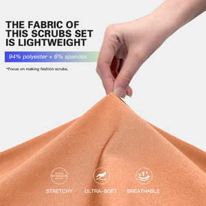 เครื่องแบบการพยาบาลชุด2ชิ้นแบบใหม่2025ชุดทรงหลวมกระชับคอวีสีบริสุทธิ์ชุดทำงานน้ำหนักเบาสำหรับฤดูร้อน - Product Image 5