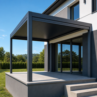 Pergola bioclimatique électrique en aluminium pour balcon extérieur 3x4m, pour gazebo, piscine, à double paroi, à lames orientables, multi-zones, installation facile