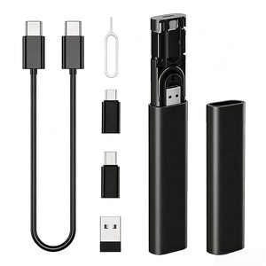 Kit Adattatore Multiplo USB C 60W PD, Set Cavi di Ricarica Rapida 5 in 1 Portatile con Scatola Portaoggetti, Connettori OTG e Pin Eject SIM per Viaggi - Product Image 1