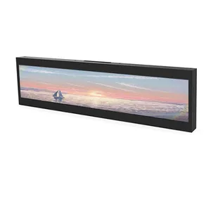 Reklam monitör 21 inç raf kenarı ultra geniş ekran gerilmiş bar lcd reklam ekranı