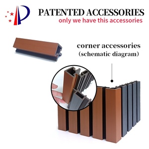 Lames de pare-soleil anti-UV en WPC, aspect bois rouge, pour bardage extérieur de villa moderne, balcon et <span class=keywords><strong>terrasse</strong></span> - Product Image 5