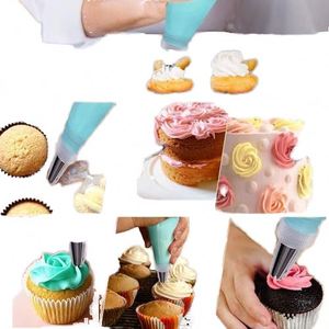 Reusable <b>Silicone</b> Piping Tips Pastry Bags Icing Smoother Couplers Frosting Tips Kids Cooking <b>Baking</b> Cake Tools - Product Image 5