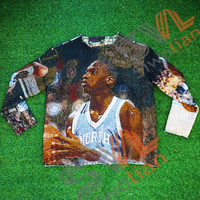 Fabricant de gros pull à col rond pour hommes Streetwear Plus Size Rap Basketball Woven Tapestry Sweater