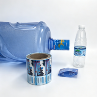 Étiquette thermorétractable en PVC personnalisée, haute transparence, durable, scellage sécurisé, impression couleur, forme personnalisée pour bouchon de bouteille d'eau minérale