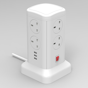 Nouvelle Tendance : Tour de Prises Verticale Pivotante 15A <span class=keywords><strong>à</strong></span> 8 Prises avec Protection Contre les Surtensions, <span class=keywords><strong>Norme</strong></span> UE, et Ports de Charge USB - Product Image 4