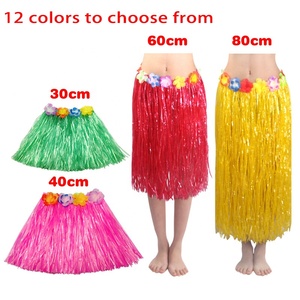 Faldas de hierba hawaiana de plástico de 30/40/60/80 cm para fiestas en la playa, actuaciones en escenarios, faldas de hula para niños y <span class=keywords><strong>adultos</strong></span> - Product Image 1