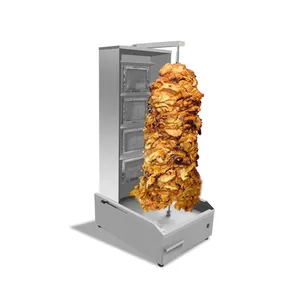 Barbekü ızgara döner kebap makinesi shawarma ızgara kızartma fırını 3 brülör/4 brülör gaz/elektrikli