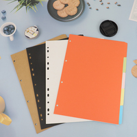 Papier A4 B5 A5 A6 diviseur à 5 onglets, feuilles d'indexation, plaque pour protéger l'entretoise intérieure en papier, planificateur Filofax organisateur diviseurs d'onglets