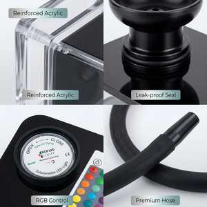Chicha portable en acrylique, ensemble narguilé à tube unique avec LED multicolore, style livre arabe, prix de gros direct usine - Product Image 4