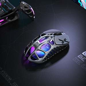 เมาส์เกมมิ่งไร้สาย GravaStar Mercury X Pro 8KHz Tri Mode Magnesium Hollow RGB - Product Image 4
