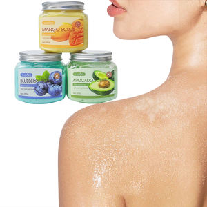 Exfoliante de sal de baño de frutas de Venta caliente VC perla blanqueamiento cara y crema exfoliante corporal para el cuidado de la piel exfoliante de melocotón amarillo granada - Product Image 1