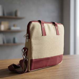 Bolsa de Mensajero de Yute Personalizada para Mujer, con Cierre de Cremallera, para Llevar al Hombro, Bolso Tote, Ecológico, para Uso Diario, Oficina, Casual - Product Image 2