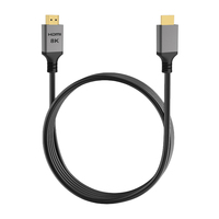 Cable Ultra High Speed 2.1 de 48 Gbps, 8K a 60 Hz, 4K a 120 Hz, Blindado, Cobre Estañado, Macho-Macho, Carcasa de Aluminio Gris, Chapado en Oro, para Computadora