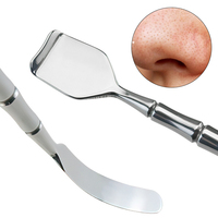 Juego de Herramientas para Eliminar Puntos Negros de Acero Inoxidable, Espátula Facial Ultrafina, Kit de Limpieza de Poros con Estuche de Cuero