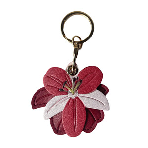 Porte-clés élégant en forme de fleur de lys, étui pour carte d'accès, breloque de sac tendance, cadeau - Product Image 3