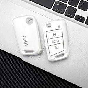 Étui de protection pour <span class=keywords><strong>clé</strong></span> de voiture en TPU premium avec <span class=keywords><strong>logo</strong></span> pour VW Golf Bora Tharu Tayron Sagitar Teramont, livraison rapide - Product Image 1