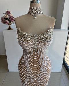 LM A863 Robe de soirée sirène blanche de luxe pour femmes saoudiennes, occasion de mariage 2025 - Product Image 4