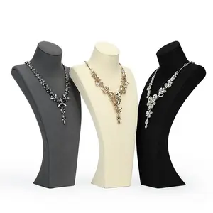Mikro faser Wildleder Luxus Schmuck Anhänger Display Büste Halskette Ständer für Shop Cabinet
