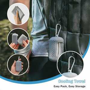 Mini serviette rafraîchissante portable en gel de silicone tissé, en fibre de polyester, séchage rapide, pour fitness, sport, course à pied et activités de plein air - Product Image 3