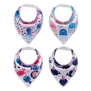 100% bông Snap Nút đóng cửa cho ăn BIB BPA thực phẩm miễn phí lớp bông BIB cho bé OEM Dịch vụ in BIB với mô hình động vật - Product Image 5