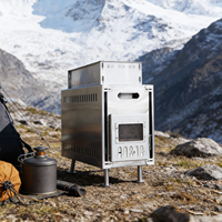Estufa Portátil de Leña de Acero Inoxidable para Tiendas de Campaña, Calentador para Acampar, Senderismo y Glamping