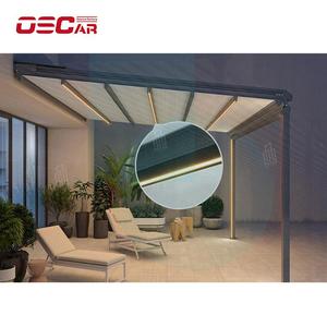 Pérgola de aluminio bioclimática moderna <span class=keywords><strong>3X3</strong></span> con techo retráctil, sombra para exteriores, Patio, jardín, toldo retráctil - Product Image 1