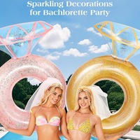 Bouée gonflable géante en forme de diamant doré scintillant pour mariage, piscine, plage, fête estivale, cadeau photo, pour adultes