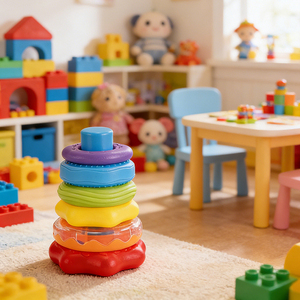 Livraison rapide MY TOYS Step Step Open Ended Sensory Stimulating Rainbow Stacking Circle Press Spray Water Floating Bath Toy - Product Image 3