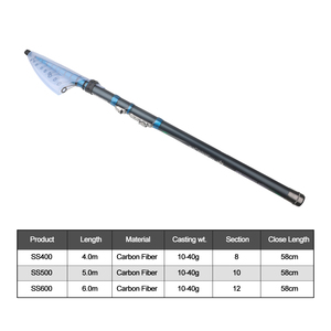 <span class=keywords><strong>Canne</strong></span> à pêche télescopique NEWSTAR 4m-6m 10-40g 58cm en carbone légère pour la pêche au bar en eau douce - Product Image 2