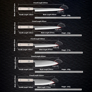 Nuevo Diseño Cuchillo Japonés de Cocina para Chef para Filetear Sashimi Salmón Pescado Kiritsuke Yanagiba Sushi Deba Sakimaru con Mango de Marfil - Product Image 6