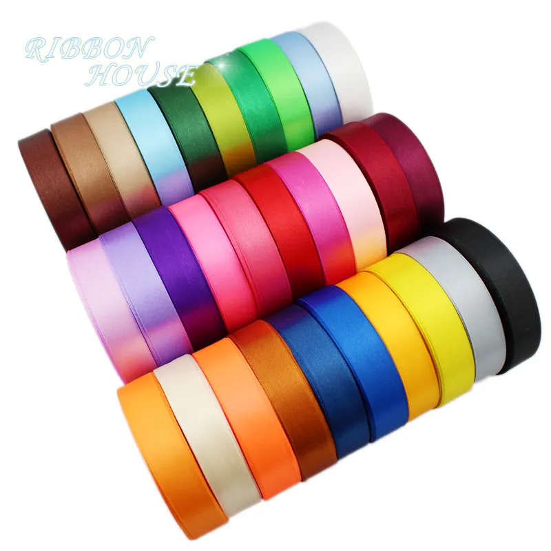 (25Yards/Roll) 3/4 "(20Mm) enkel Gezicht Satijnen Lint Singels Decoratie Gift Kerst Linten