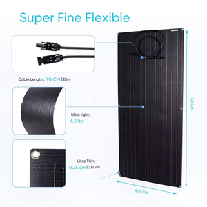 Paneles <span class=keywords><strong>Solares</strong></span> Monocristalinos Flexibles ETFE de Alta Resistencia 400W 410W 420W, Ligeros <span class=keywords><strong>para</strong></span> Camping, Caravana, Barco, Balcón - Product Image 4
