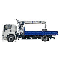 Nacelle élévatrice télescopique HAOY 8 tonnes avec télécommande radio, bras hydraulique, treuil et grue de camion sur remorque