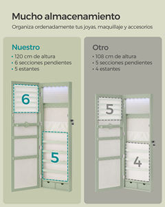 <span class=keywords><strong>Armoire</strong></span> <span class=keywords><strong>à</strong></span> <span class=keywords><strong>bijoux</strong></span> <span class=keywords><strong>SONGMICS</strong></span> avec miroir, verrouillable, <span class=keywords><strong>à</strong></span> fixer au mur ou <span class=keywords><strong>à</strong></span> la porte, 2 tiroirs, 6 LED, miroir, <span class=keywords><strong>armoire</strong></span> <span class=keywords><strong>à</strong></span> <span class=keywords><strong>bijoux</strong></span> - Product Image 5