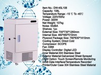 Congélateur vertical médical à basse température Heli DW-60L108, refroidissement par ventilateur, dégivrage automatique, construction en acier inoxydable, affichage