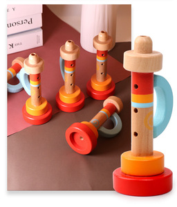 Holz Kinder Trompete Spielzeug Geschenk Früh kindliche Bildung Puzzle Musik Aufklärung Orff Musik instrumente Holz Trompete - Product Image 3