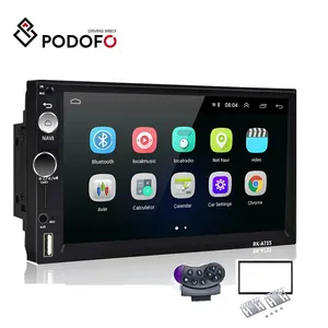 Podofo วิทยุติดรถยนต์ Android 7 ",วิทยุรถยนต์ GPS WiFi BT พร้อมระบบควบคุมพวงมาลัย + กรอบอเนกประสงค์