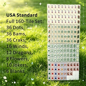 Precision Deep Engraved Durable <b>Mahjong</b> Tiles Classic Style Plastic <b>Set</b> for 4 Players - Product Image 4