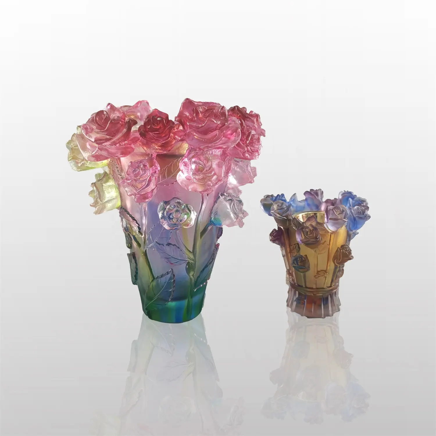 Grande vaso de cristal de rosas mini queimador de incenso cristal de rosa também é usado como um presente de casamento