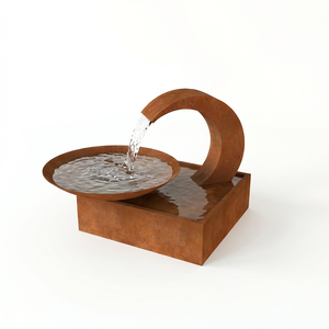 Fuente de Agua de Acero Corten para Exteriores, Decoración Oxidada o Pintada para Jardín, Villa o Paisaje - Product Image 2