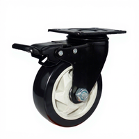 Roue pivotante à disque de 4 pouces en PVC/PU de moyenne capacité avec frein - Personnalisable (OBM/ODM/OEM)