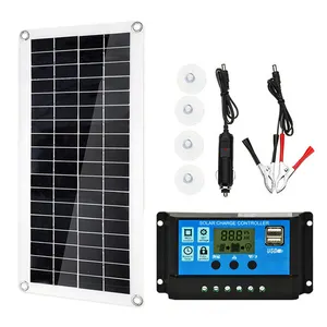 Solar panel 40W 5V 12V 18V 5 in 1 double set single crystal solar cells Outdoor cycling/ hiking/ camping/ travel Emergencylights