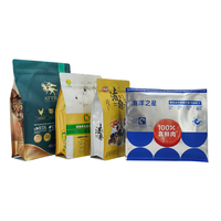 Sac en papier kraft biodégradable pour aliments pour animaux de compagnie, fond plat, debout, 1 kg, 5 kg, 10 kg, 15 kg, 20 kg, sachet pour aliments pour animaux