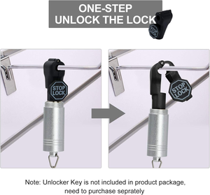 Peg <b>Hook</b> Lock Red Stop Lock Anti Theft Security <b>Hook</b> Locks for Pegboard Slat Wall <b>Display</b> <b>Hooks</b> - Product Image 3