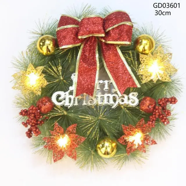 Offre Spéciale KD03024 30cm pin aiguille guirlande décorations de noël guirlande couronne de noël décoration guirlande fleurs